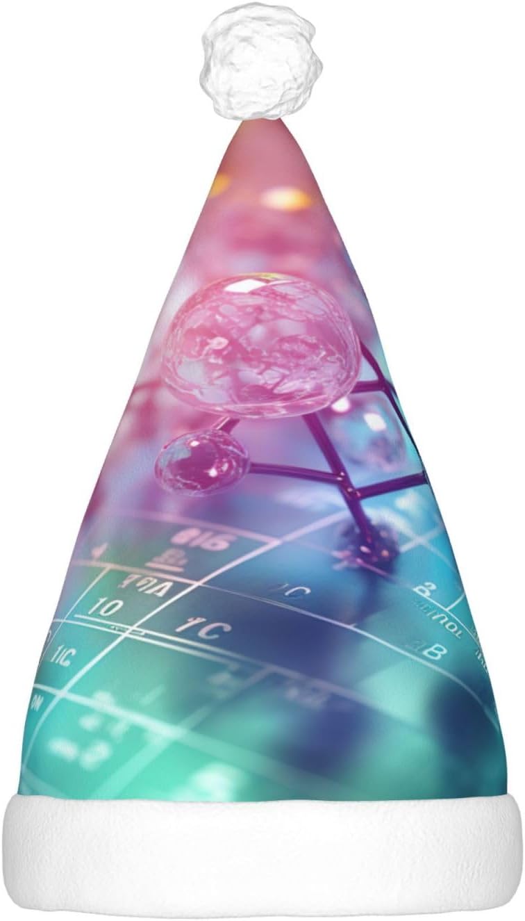 Chemical Periodic Table LED Santa Hat for Adults Christmas Party