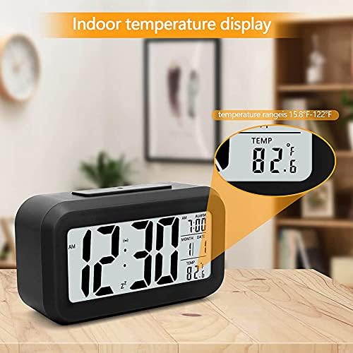 Digital Alarm Clock with LCD Display and Indoor Temperature