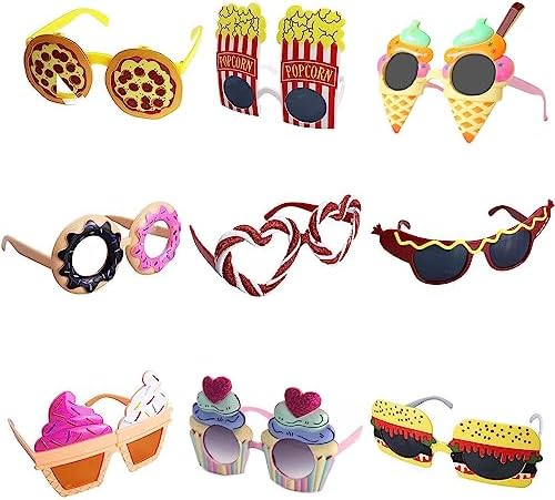 Funny Party Sunglasses 9 Pack for Events and Photo Booth
