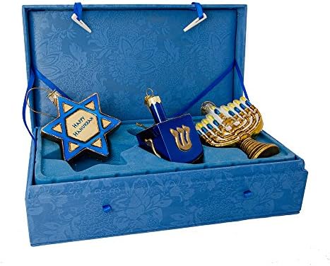 Kurt Adler Noble Gems Hanukkah Ornament Set