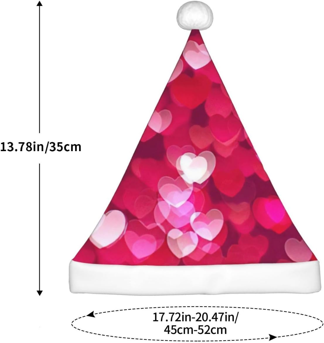 Valentines Love Heart Santa Hat Funny Christmas Headwear