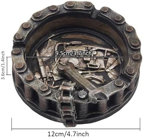 Decorative Motorcycle Chain Ashtray with Wrench