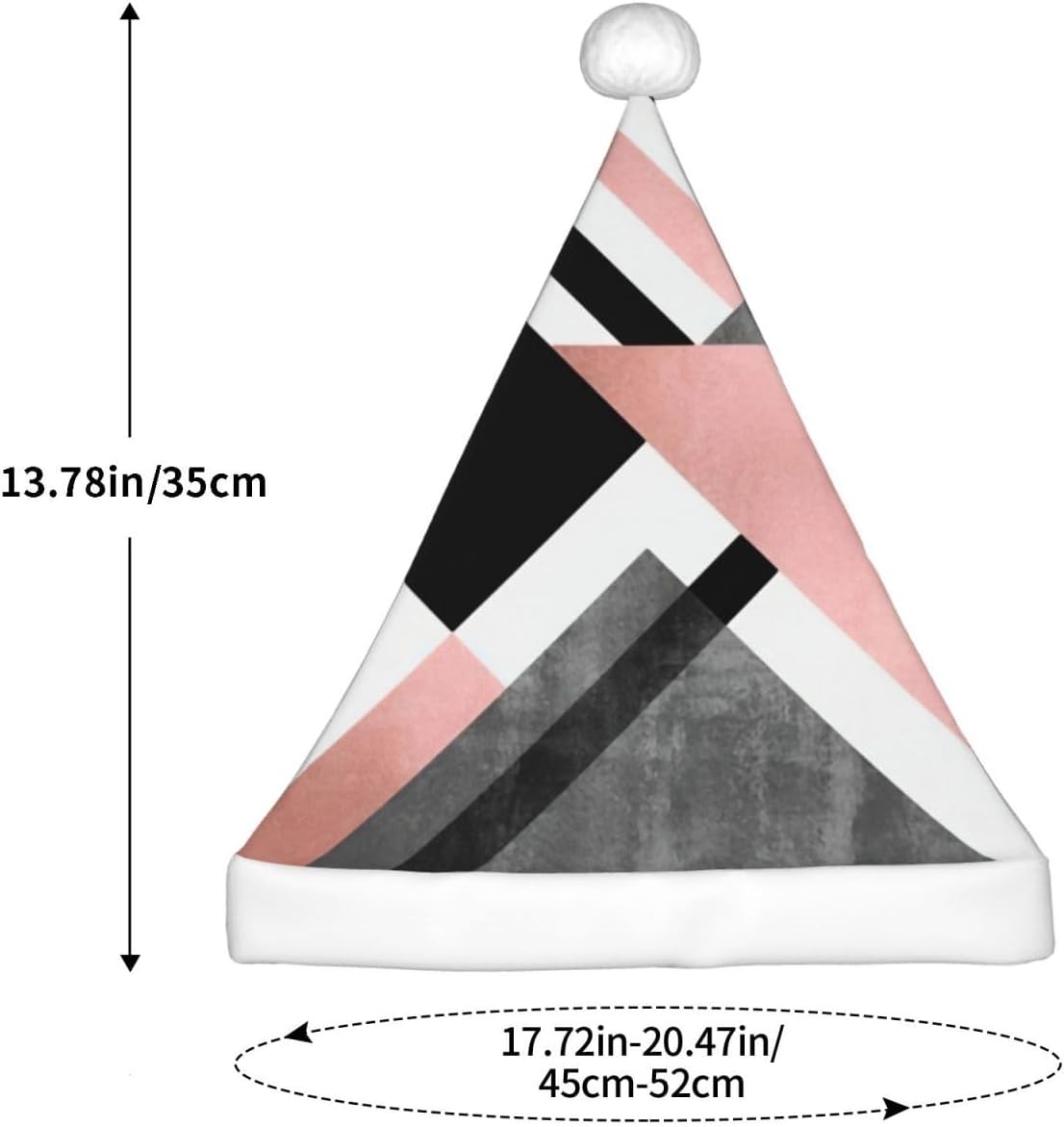 Abstract Triangle Striped Christmas Santa Hat Small Size