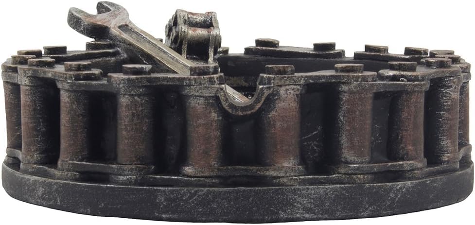 Decorative Motorcycle Chain Ashtray with Wrench
