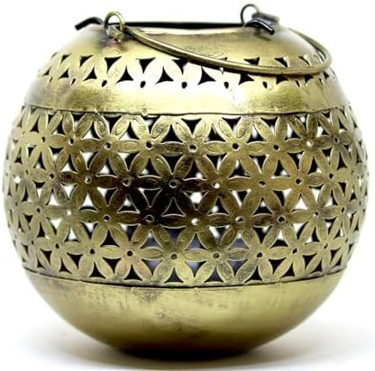 Decorative Brass Bowls with Floral Design Candle Holder