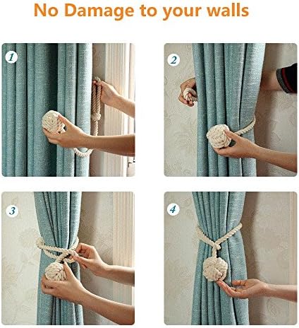 Melaluxe 2 Pack Heavy Duty Curtain Tiebacks - Grey