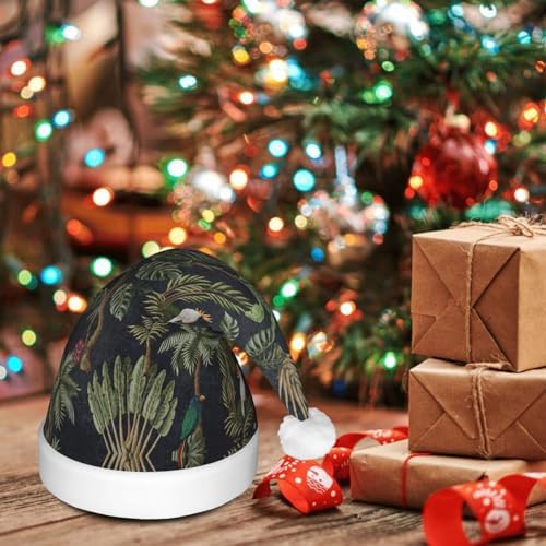 Watercolour Cactus Print LED Christmas Santa Hat For Adults