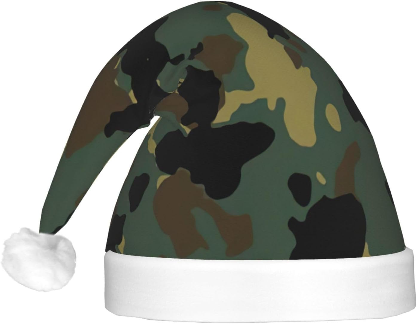 Camouflage Santa Hat Plush Light Up for Christmas Party