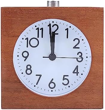 Lancoon Wooden Analog Alarm Clock with Night Light and Snooze Function