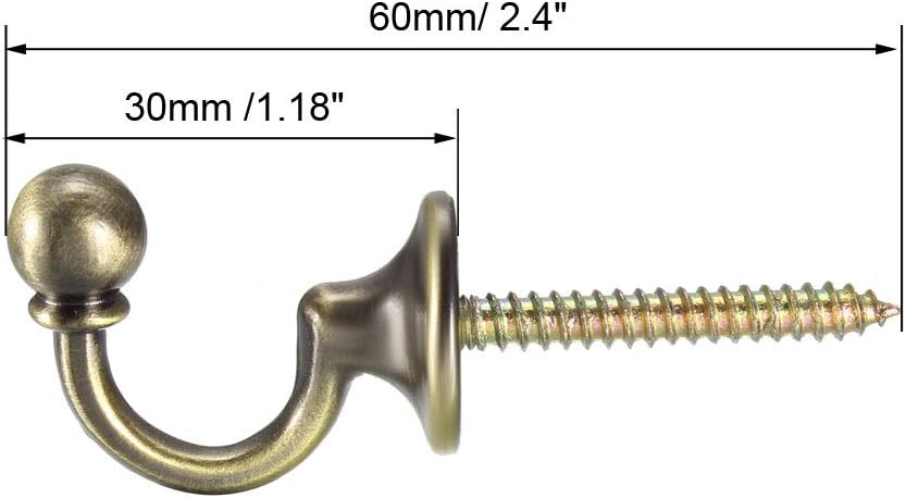 Uxcell Decorative Curtain Holdback with Ball Wall Mount Hook 2Pcs