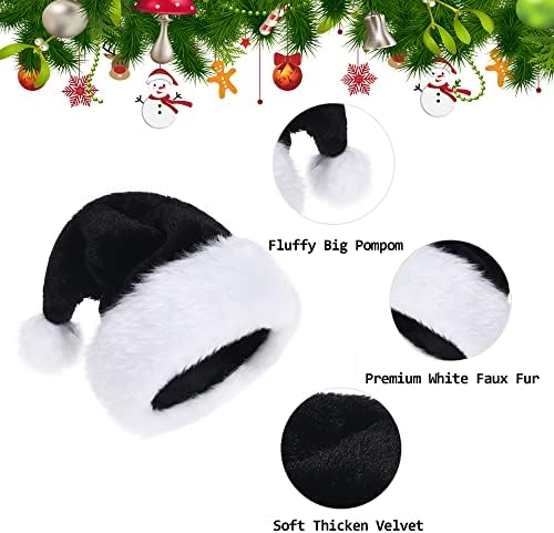 Tokforty Santa Hats for Adults Unisex Velvet Touch Christmas Party Hat