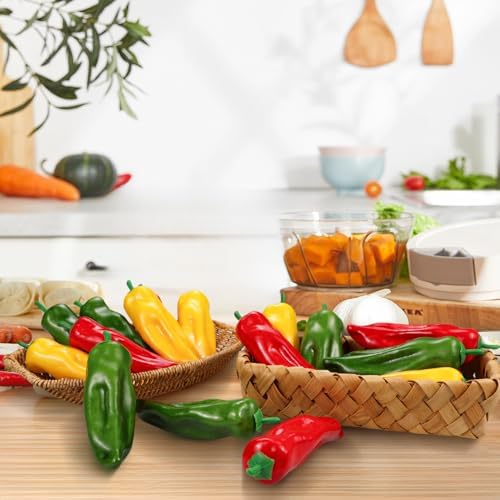 Lorigun 12Pcs Artificial Chili Fake Pepper for Decoration