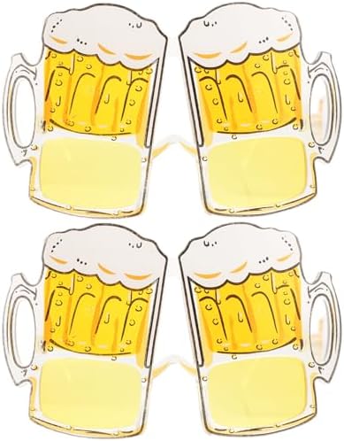 STOBOK 2pcs Beer Mug Eyeglasses Photo Booth Props