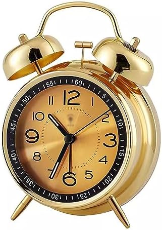 GRFIT 4 Inch Loud Dual Bell Alarm Clock with Backlight