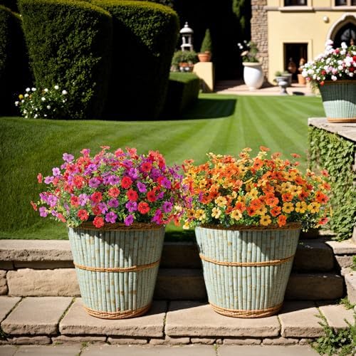 Artificial Silk Flower Hanging Basket with Daisy and Eucalyptus Leaves
