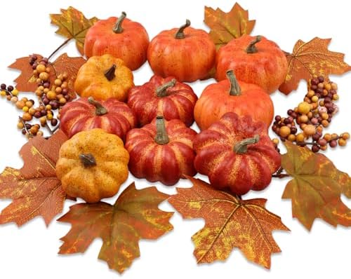 Realistic Mini Pumpkin Decor 16PCS for Fall