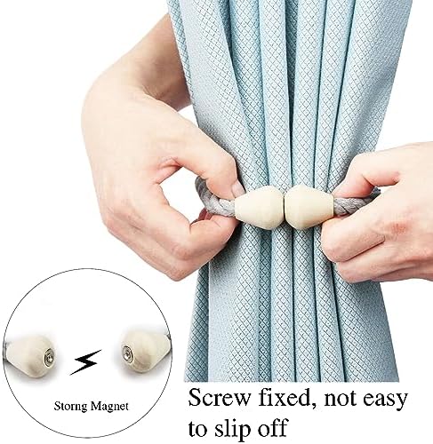 Magnetic Curtain Tiebacks 2 Pack Grey
