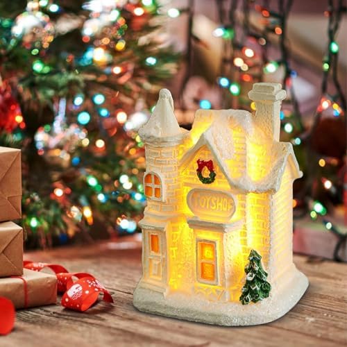 LuxeOne Christmas Village Houses with LED Lights