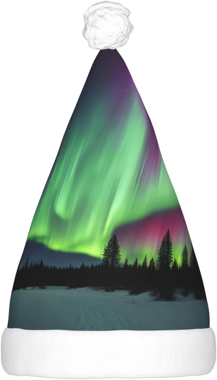 Northern Lights LED Santa Hat for Adults Christmas Party Headwear
