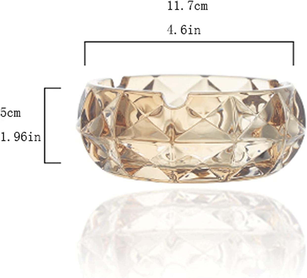 Transparent Crystal Ashtray Without Cover 46 Inch Large Capacity