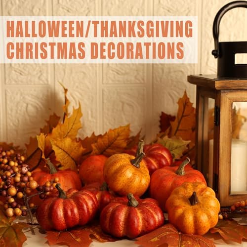 Realistic Mini Pumpkin Decor 16PCS for Fall