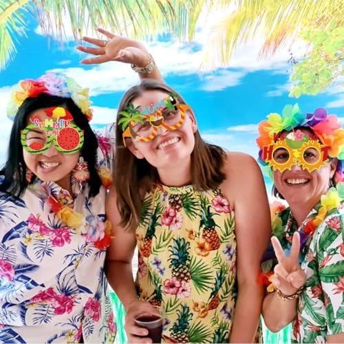 16 Pack Tropical Beach Party Sunglasses Frame