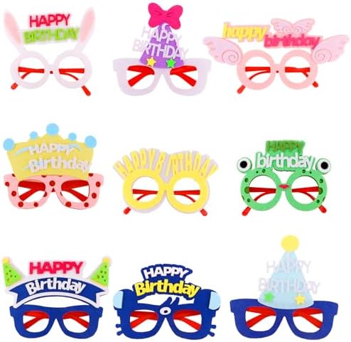 ANBALA 9 Pack Birthday Glasses with Funny Designs