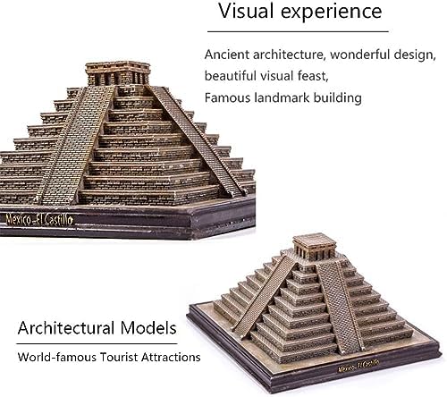 NUNETH Mayan Pyramid Resin Sculpture Gray