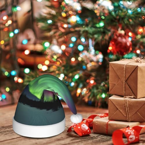 Personalized Santa Hat with Northern Lights Painting Print for Women