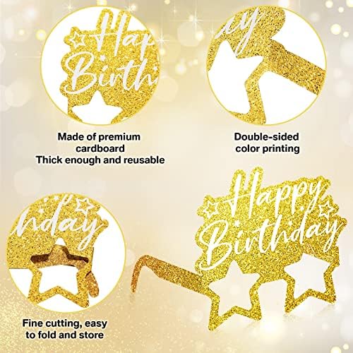 Threan 36 Pcs 60th Birthday Paper Eyeglasses