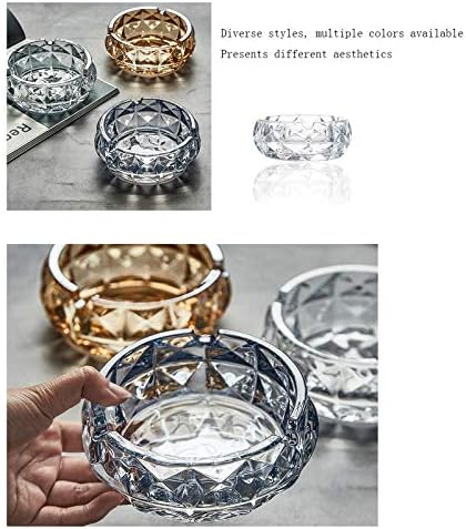 Transparent Crystal Ashtray Without Cover 46 Inch Large Capacity
