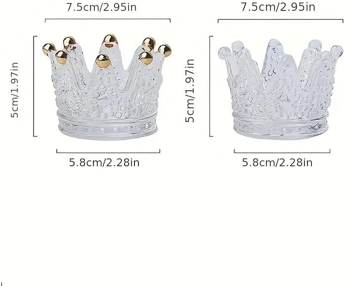 3Pcs Creative Glass Ashtray with Crown Design