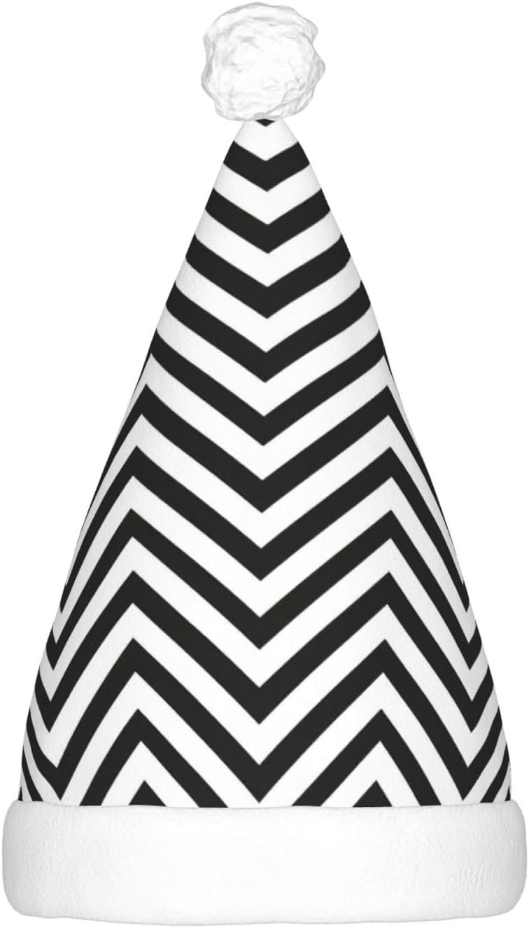 ZigZag Stripe Christmas Santa Hat Plush Light Up