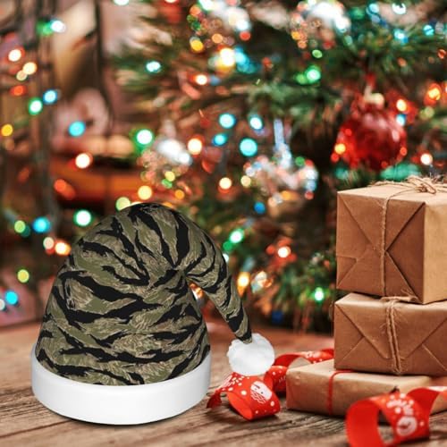 QINZHENG Tiger Stripe Camo Santa Hat with LED Lights