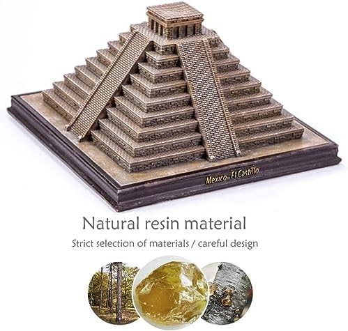NUNETH Mayan Pyramid Resin Sculpture Gray