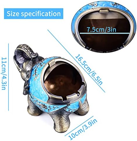 LAUYOO Stand Elephant Windproof Ashtray with Lid