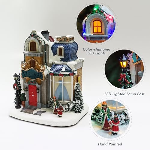 Moments In Time 106 Inch Polyresin Christmas Village with LED Lights and Music