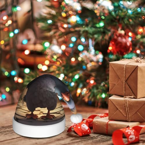 QinZheng Cartoon Pigeon Santa Hat Novelty Christmas Gift for Women
