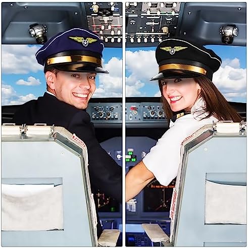 Gadpiparty 2 Pack Captain Pilot Hats Adjustable Costume Accessories