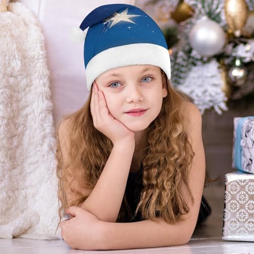NWGHM Santa Hat Navy Blue Christmas Party Headwear