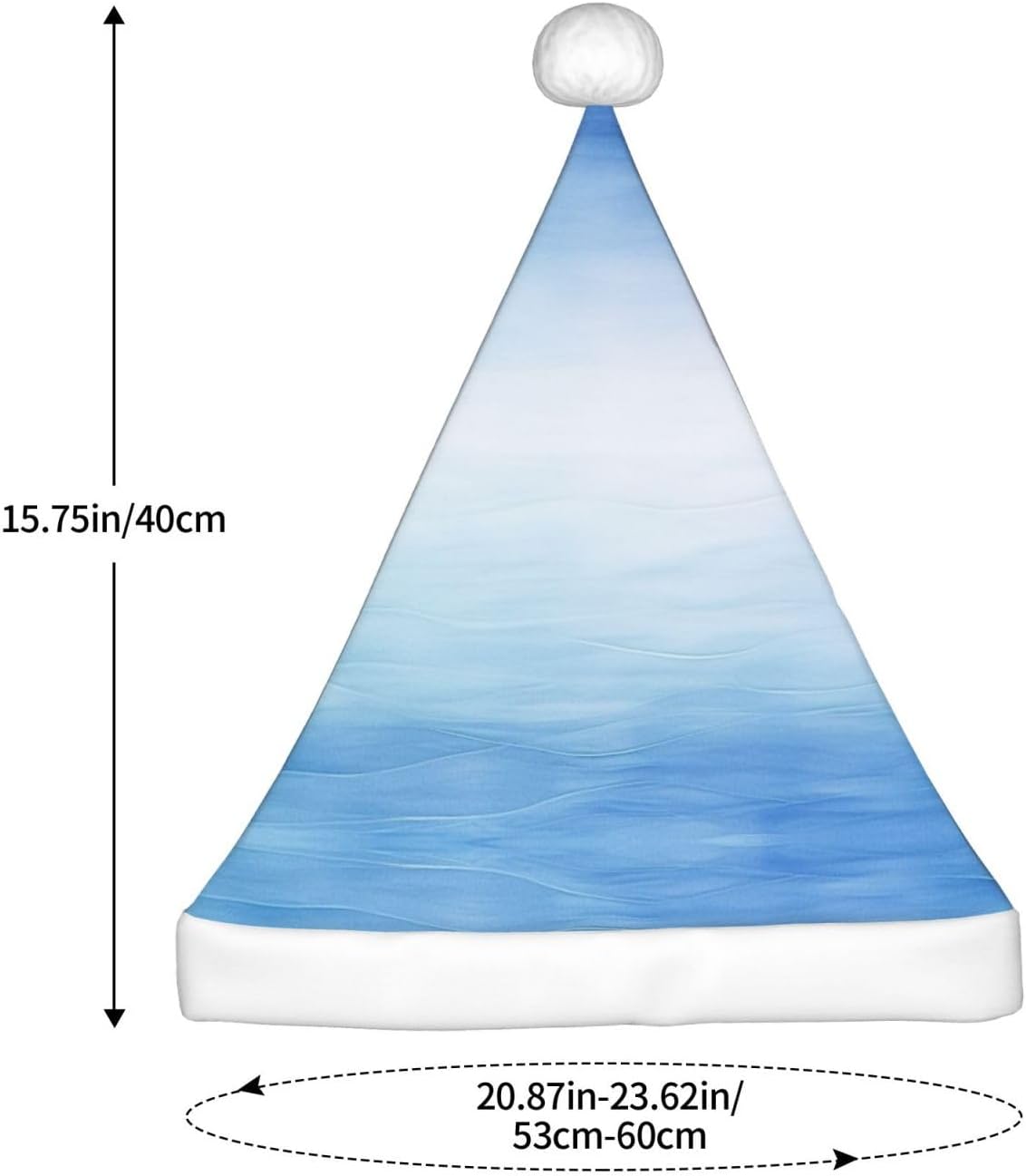 Ombre Textured Blue Christmas Santa Hat Plush Funny