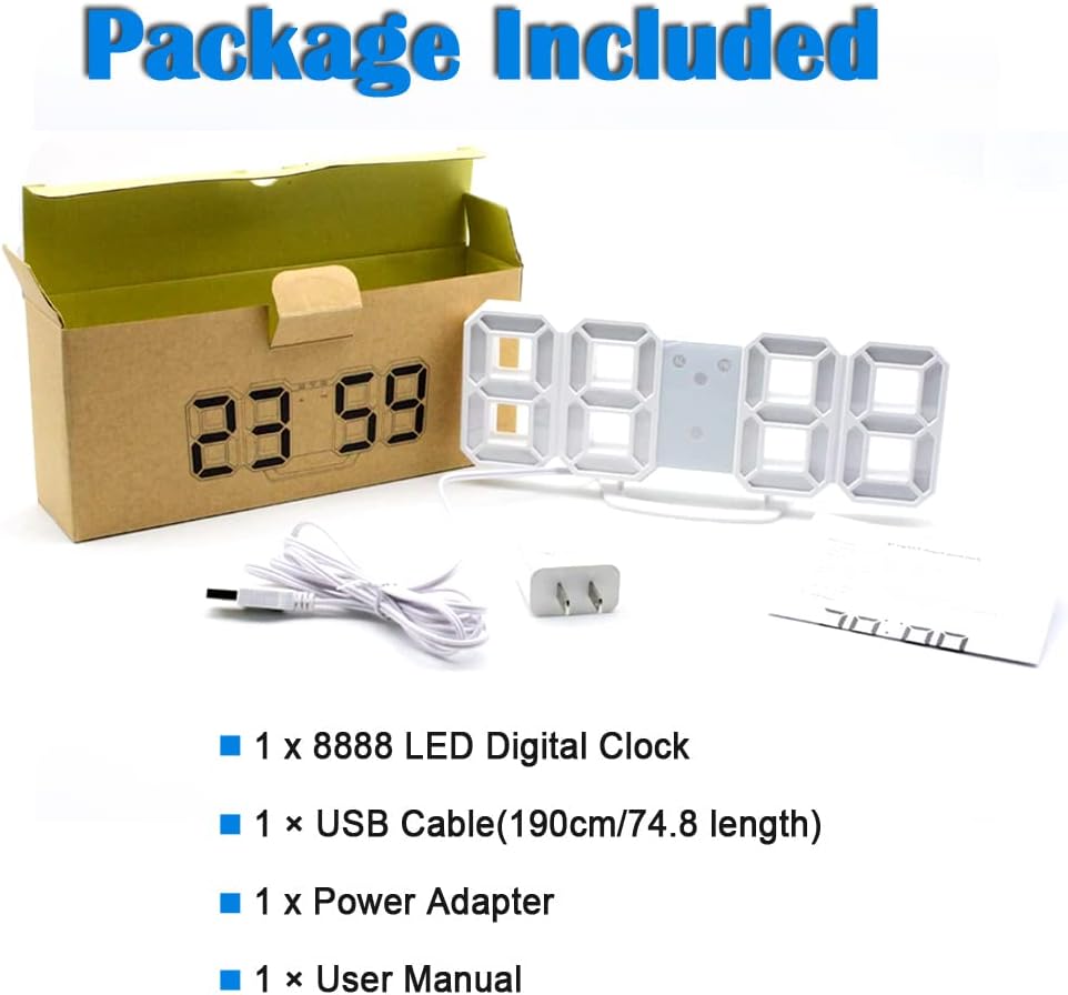 Digital Alarm Clock with 3 Brightness Levels and 1224Hr Display
