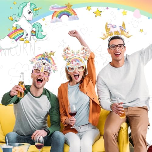 BBTO 24 Pcs Unicorn Party Headband Glasses