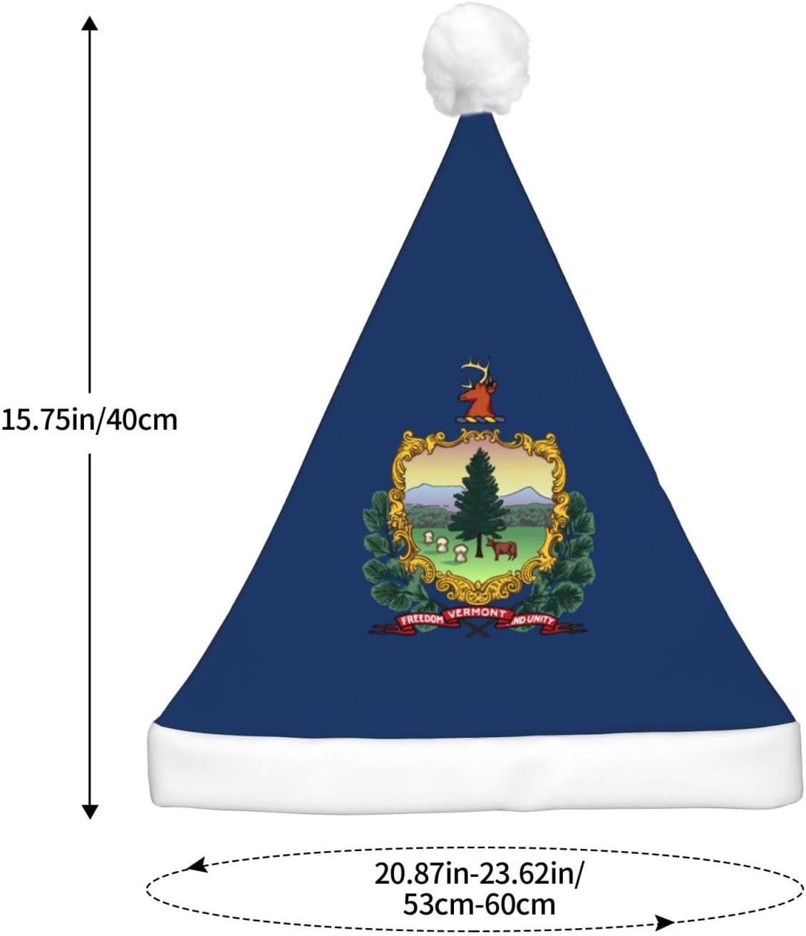 Vermont State Flag Christmas Hat with LED Lights