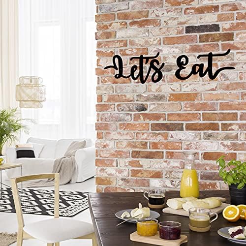 Hotop 2 Piece Lets Eat Metal Wall Sign Set