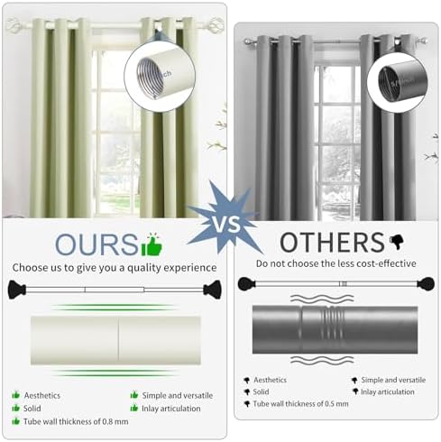 White Twisted Cage Finials Curtain Rod for Windows