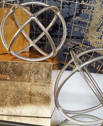 Deco 79 Modern Geometric Wall Sculptures Set of 2 Silver