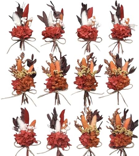 Xins Convey Mini Dried Flower Bouquet Set 12pcs Birthday Decorations