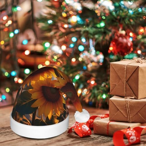 QINZHENG Christmas Santa Hat with LED Lights