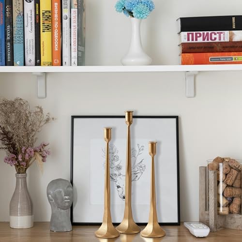 Denique Iron Taper Candle Holder Set of 3